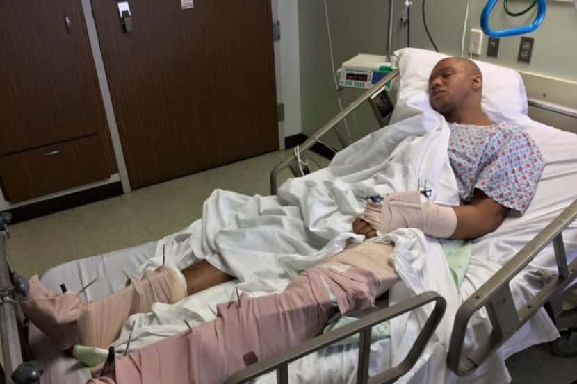  South Dallas resident and community leader Hasani Burton at a hospital in Shreveport, La.,...