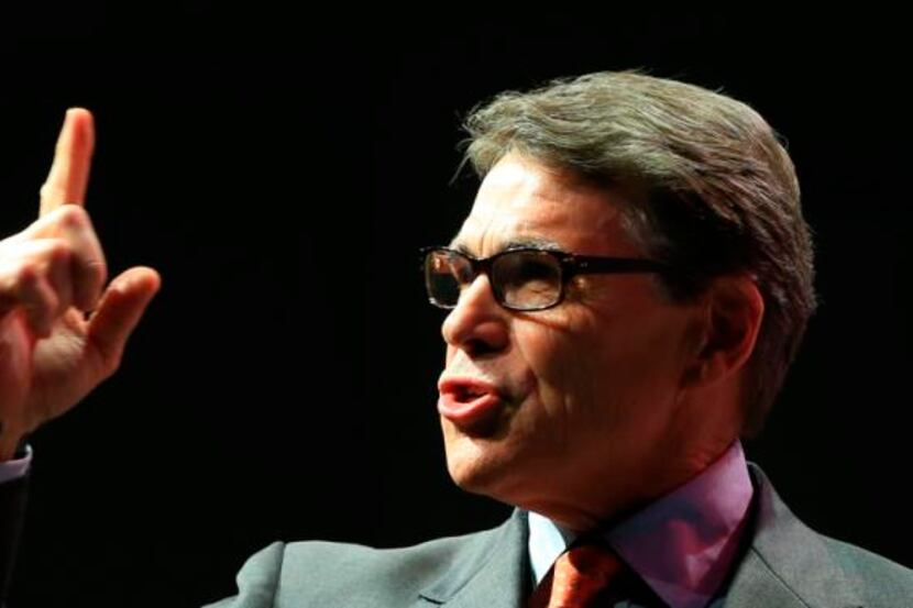  Former Texas Gov. Rick Perry speaks at the Iowa Faith & Freedom 15th Annual Spring Kick...