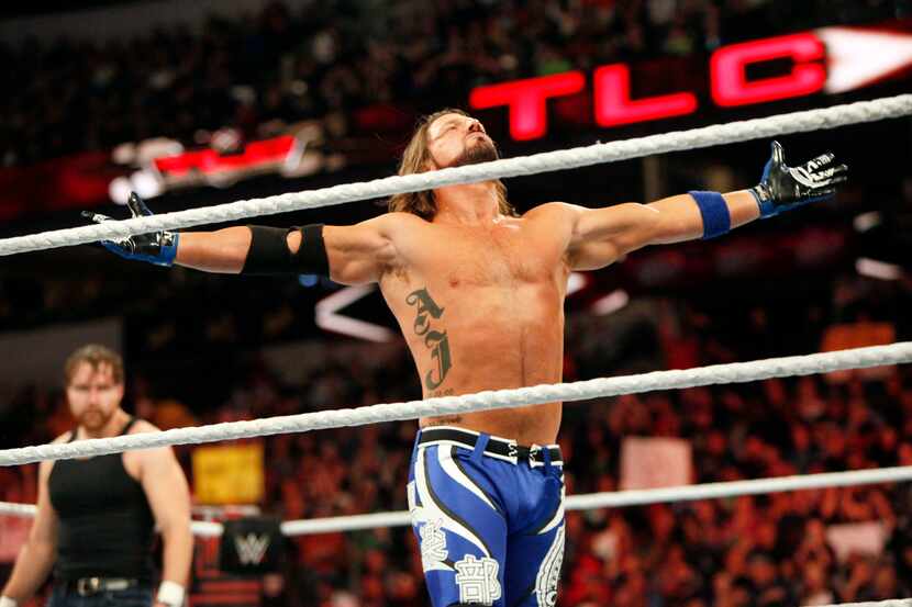 WWE world heavyweight champion AJ Styles walks into the ring for his WWE world championship...