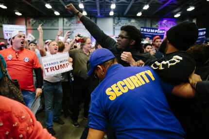 Protesters were ejected from a Trump rally in March in New Orleans.