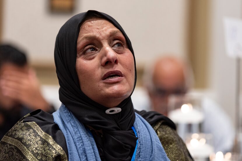 Palestinian refugee Nabila Abdallah Shoubaki speaks about her experiences as a refugee in...