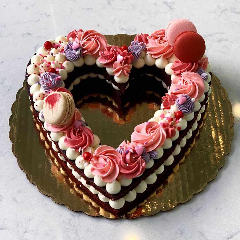 Bisous Bisous Patisserie in Dallas sold heart-shaped cakes for Valentine's Day season in...