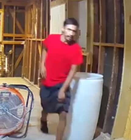 Police are searching for a man suspected of breaking into a house under construction in the...