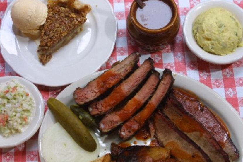 Riscky's Famous Barbeque Combo Full Smoker includes brisket, pork ribs and half smoked...
