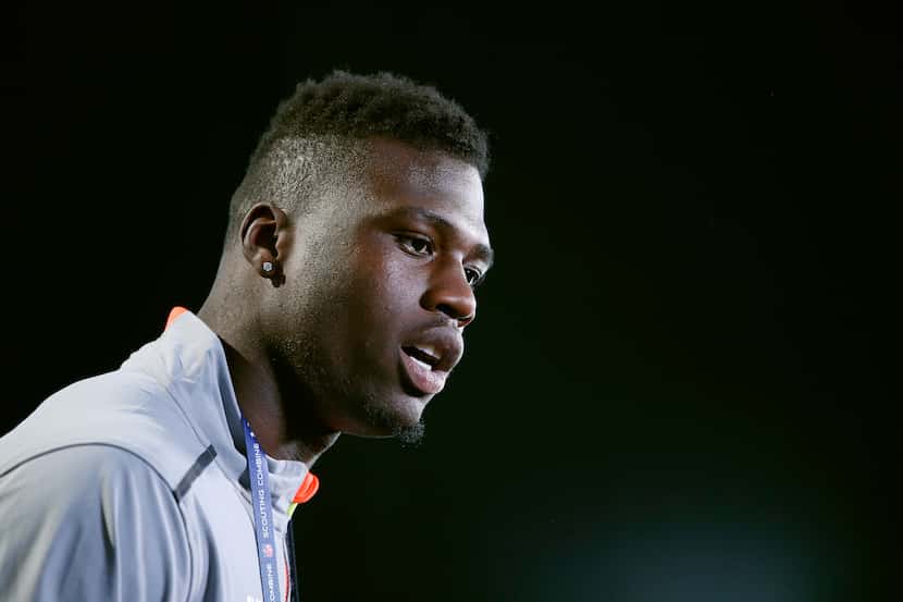 INDIANAPOLIS, IN - FEBRUARY 19: Wide receiver Dorial Green-Beckham of Oklahoma and formerly...