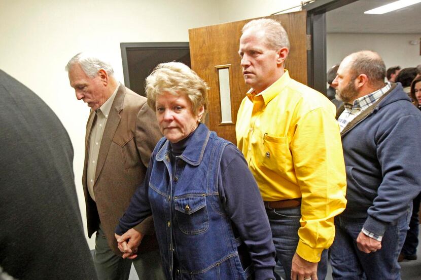Don and Judy Littlefield,  the parents of Chad Littlefield, leave the courtroom after the...