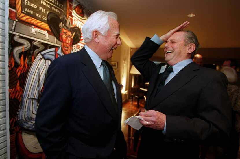 
David McCullough (left) and Dick Bass attend the 2001 Planned Parenthood Award Winners...