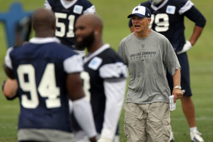 Dallas defensive line coach Rod Marinelli is pictured during the Dallas Cowboys first OTA...