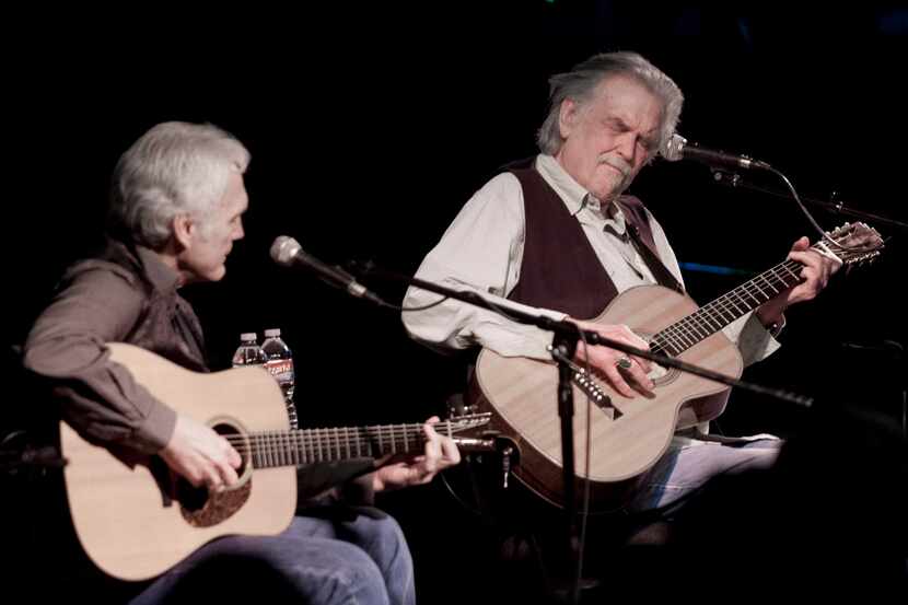 Guy Clark, right, and Verlon Thompson perform at Poor David's Pub during the music venues...