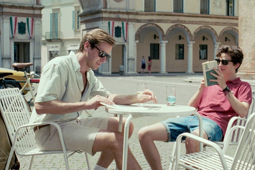 Armie Hammer (left) as Oliver and Timothee Chalamet as Elio in "Call Me By Your Name."
