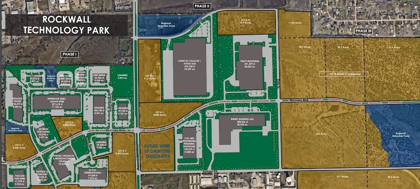 Mapa muestra la ubicación que tendrá la fábrica de Chewters Chocolates en Rockwall