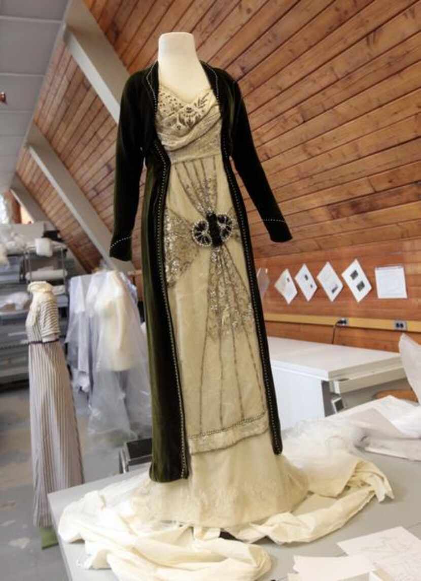 
Costumes from the British television drama "Downton Abbey" are prepared for display at the...