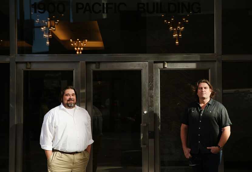 Patrick Hazard (left), project architect, and John Kirtland, owner and developer, stand...