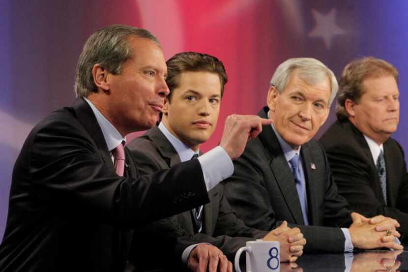 U.S. Senate candidates (from left) Republican Lt. Gov. David Dewhurst, Democrat Sean...