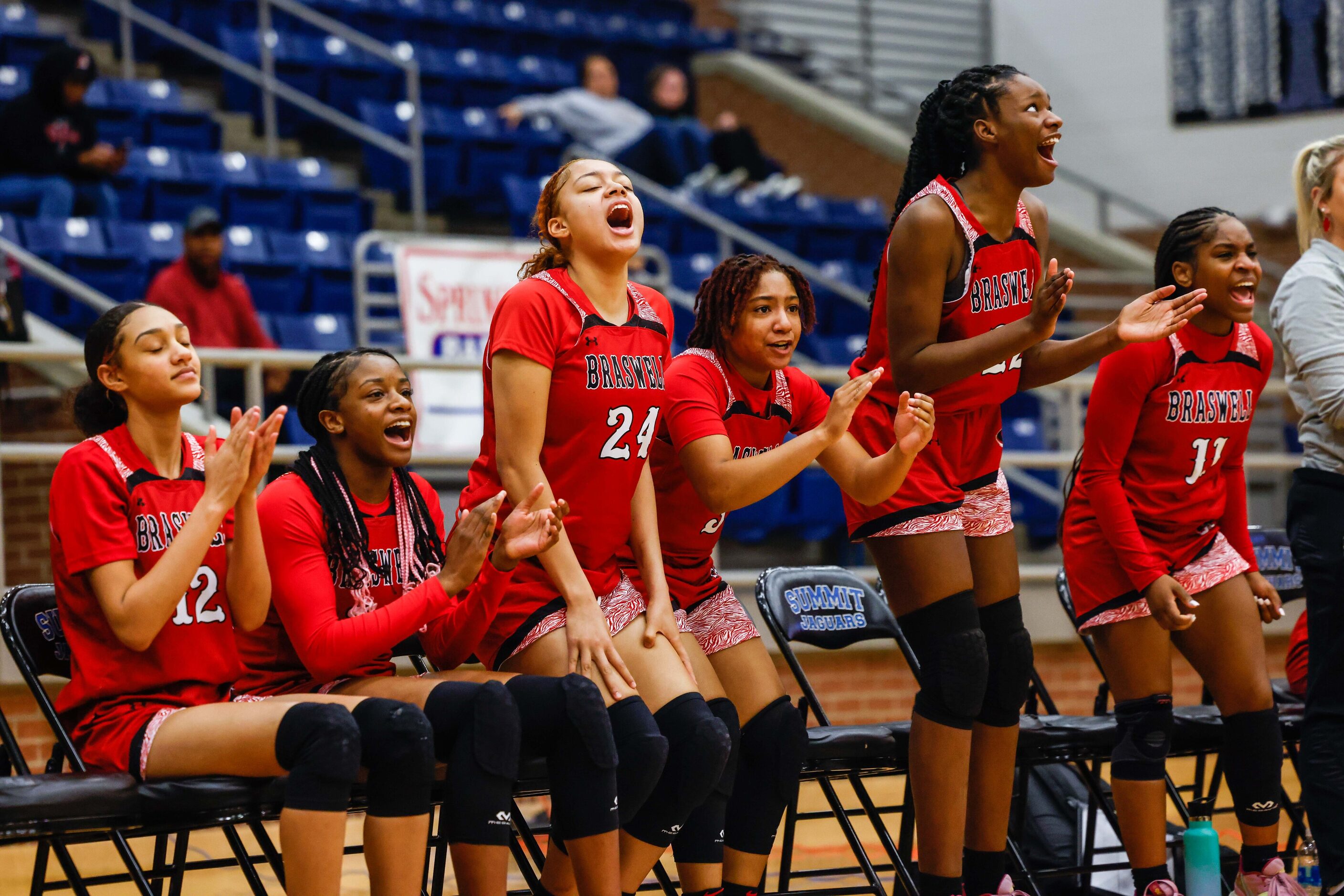 Denton Braswell celebrates against South Grand Prairie during the third-round game at ...