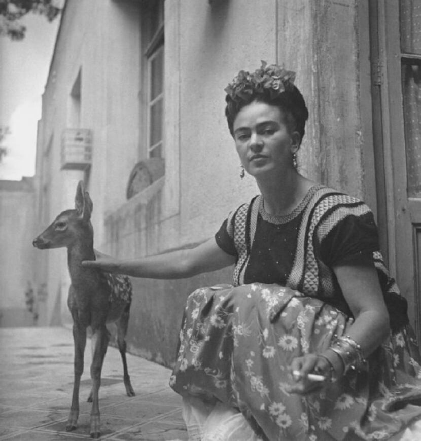 "Frida with Granizo," by Nickolas Muray, Courtesy of Throckmorton Fine Art. 1939. Part of...
