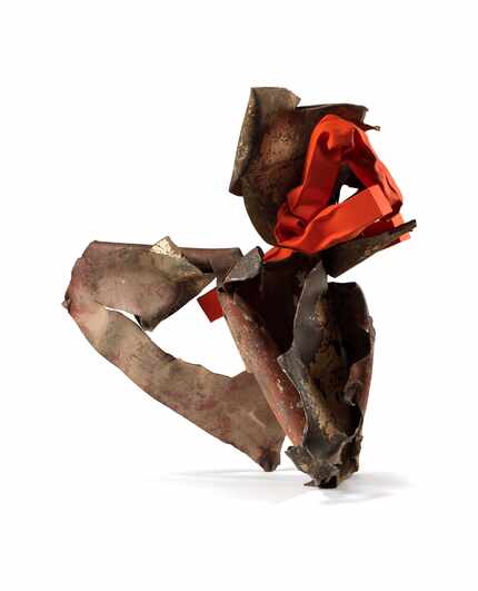 Carol Bove's "Offenbach Barcarolle" conjures images of a rusty piece of junkyard steel tied...