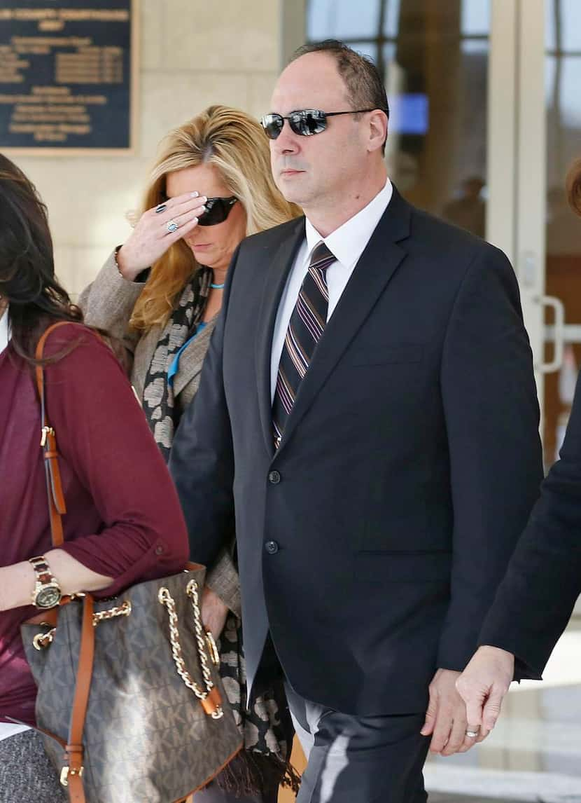 
Muniz’s parents,  Bridget and George Muniz, left the Collin County Courthouse in McKinney...