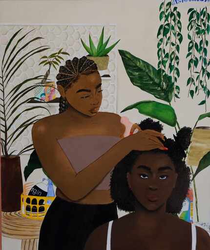 Artist Ari Brielle's work "Safe Place" is being displayed at the Oak Cliff Cultural Center...