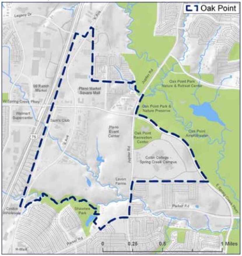 This map identifies the 730 acres addressed through the Envision Oak Point plan approved by...