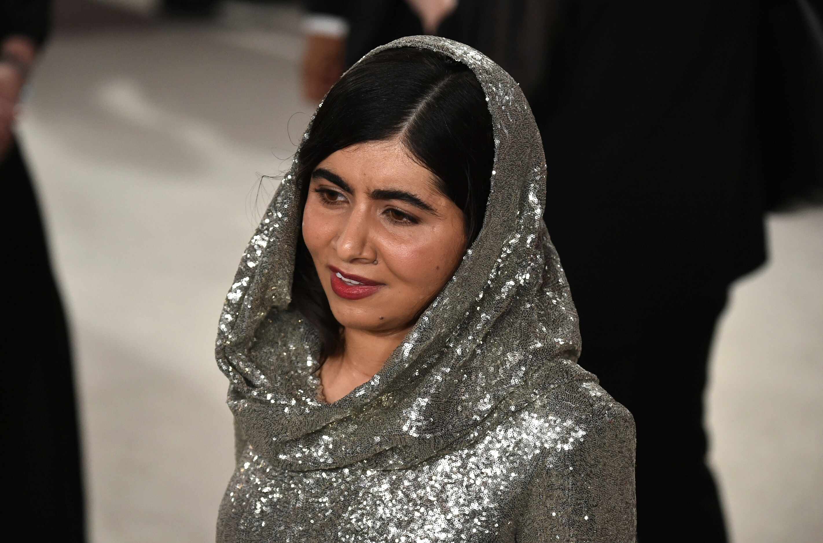 Malala Yousafzai arrives at the Oscars on Sunday, March 12, 2023, at the Dolby Theatre in...