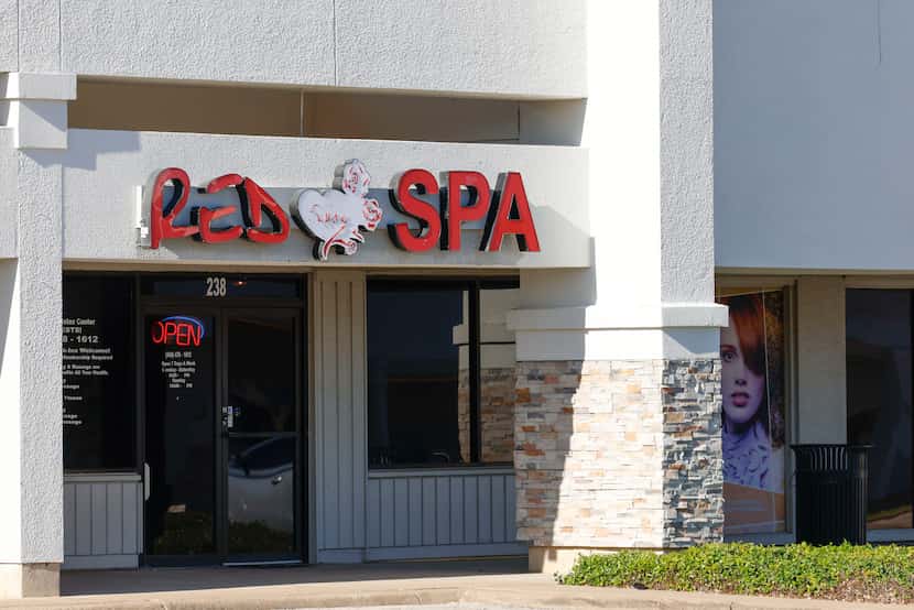 Exterior of Red Rose Spa, Thursday, April 11, 2024 in Plano. Plano city officials are...