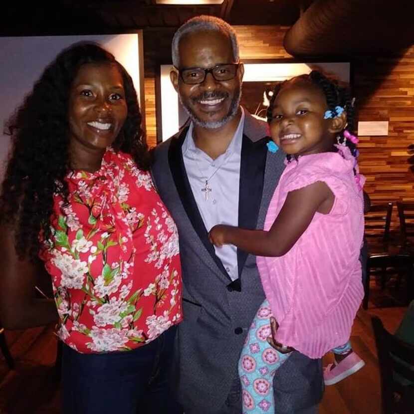 Dallas County exoneree Richard Miles, his wife LaToya Miles and their 3-year-old daughter,...