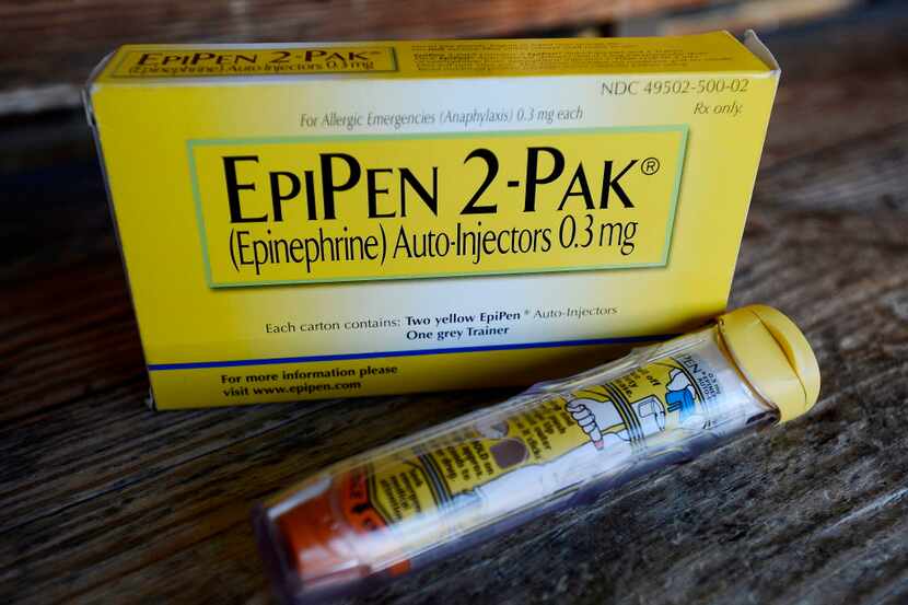 An EpiPen epinephrine auto-injector made by Mylan Pharmaceuticals. 