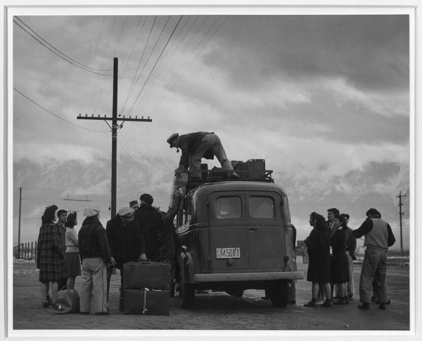 This photo made by Ansel Adams is part of an exhibit at the Dallas Holocaust Museum called...