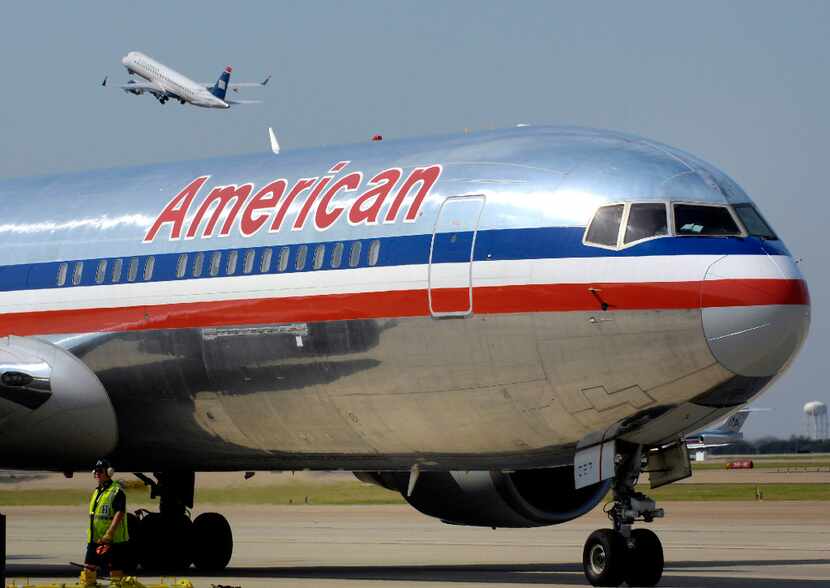 An American Airlines jet at Dallas-Fort Worth International Airport in 2013.