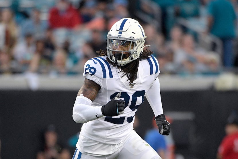 Indianapolis Colts safety Malik Hooker (29) follows a play during the first half of an NFL...