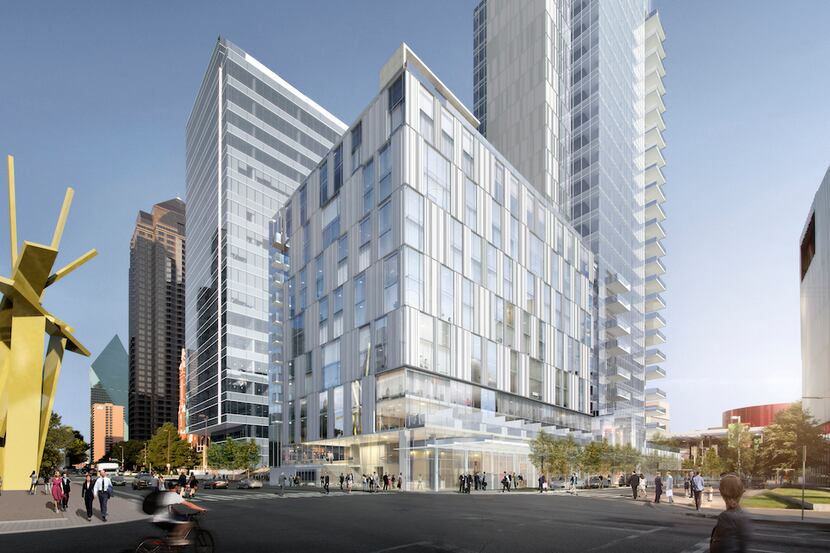  Developer Craig Hall's planned Arts District high-rise will include a hotel on the lower...