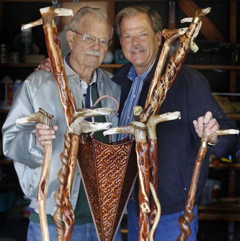 
Doyce L. Gilmer, 84, (left) and his son, Doyce A., 56, enjoy the same passions, including...