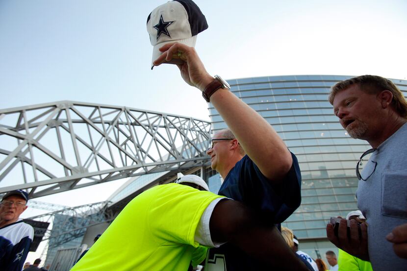 Cowboys fan Roger Metz of Keller got a full patdown from Cowboys Stadium security before the...