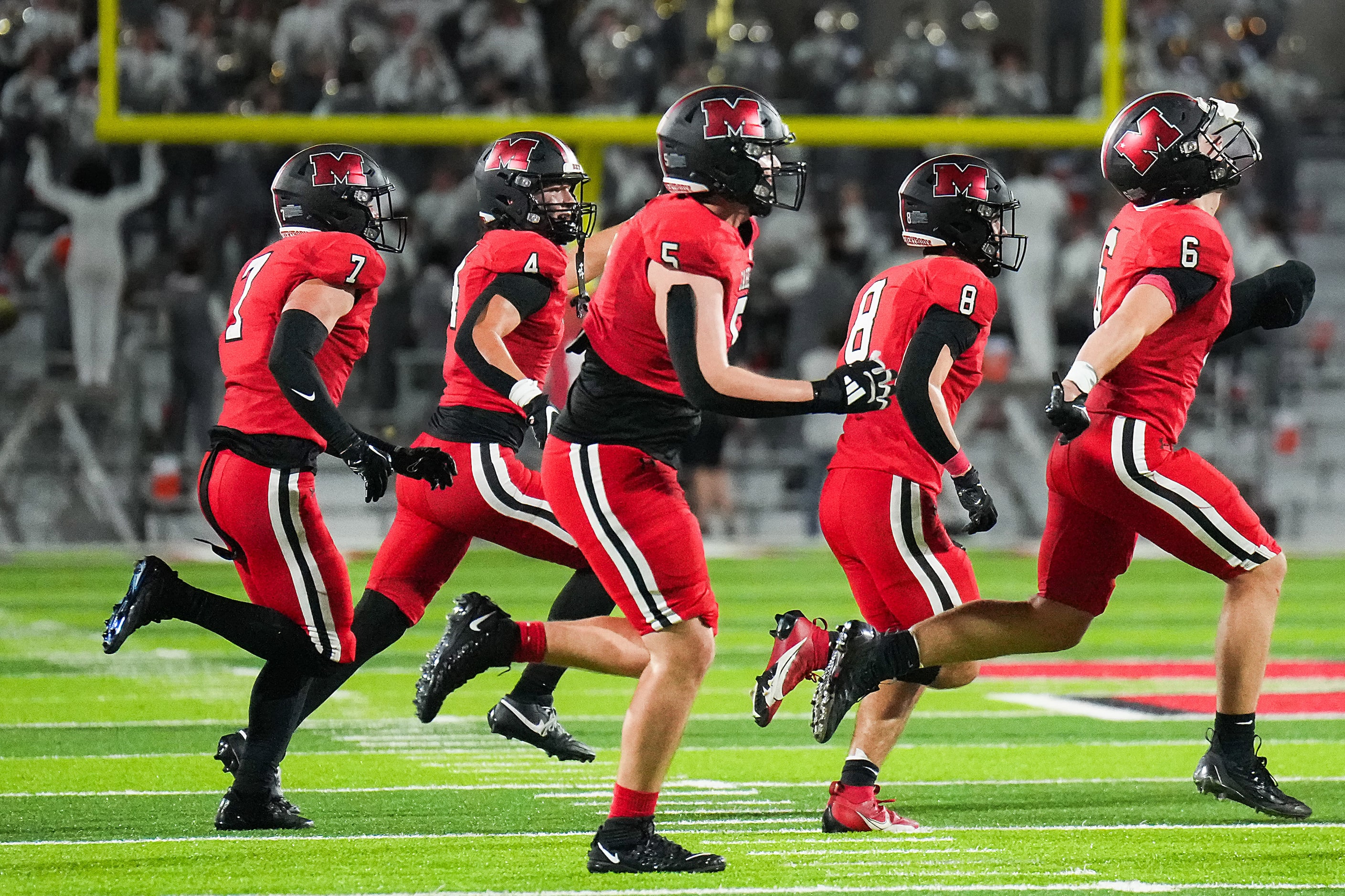 Melissa defenders Jared Potucek (6), Jake Potucek (8), Jacob Wasserman (5), Max Corbin (4)...