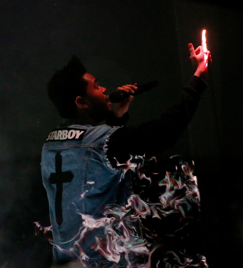 The Weeknd performs at the American Airlines Center in Dallas on Thursday, May 4, 2017....