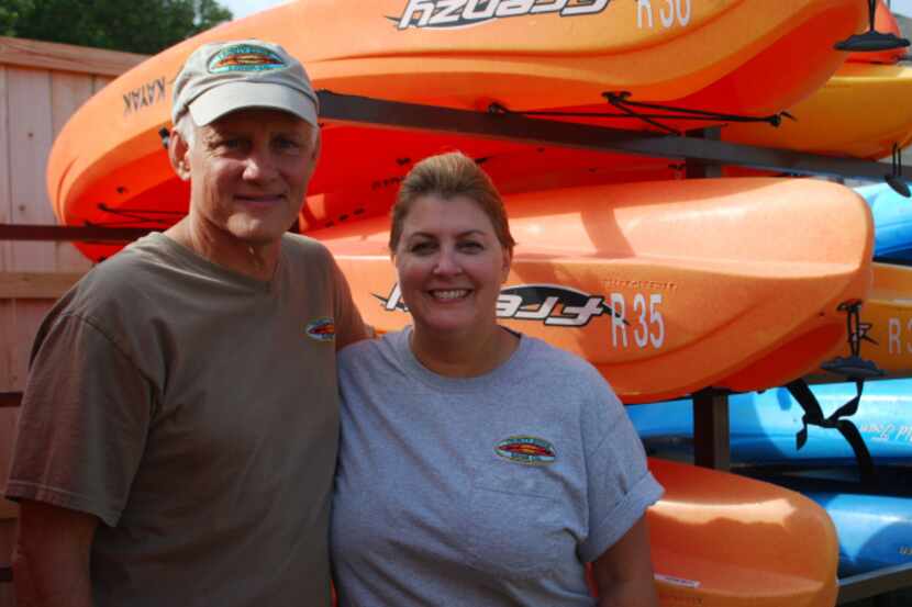 Jeff (left) and Pam Varnell opened Trinity River Kayak Company in July, a shop near the...