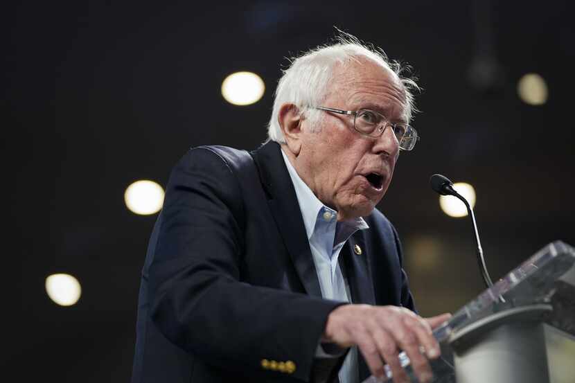 Sen. Bernie Sanders speaks during a campaign rally at the University of Houston on February...