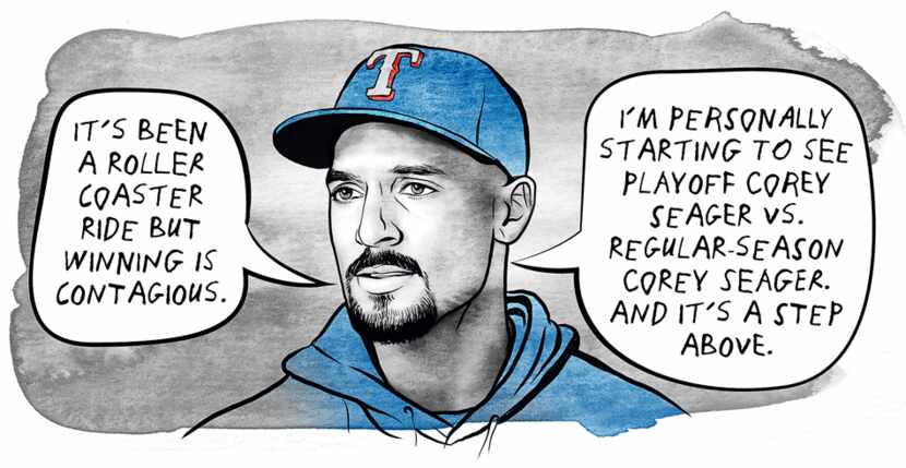 Illustration here with quotes by Marcus Semien:
“It’s been a roller coaster ride but winning...