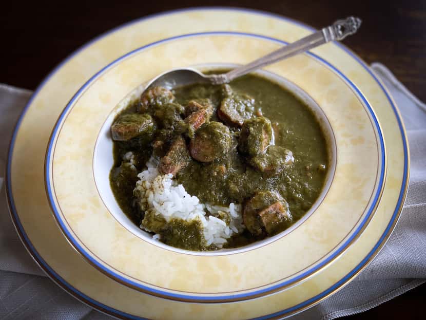 Gumbo z'herbes from Dooky Chase's Restaurant in New Orleans includes greens as well as meat.
