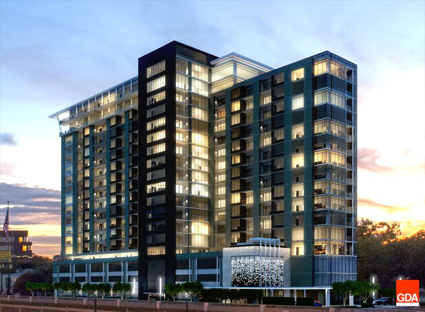 The 19-story Nove at Knox apartments will open next year.