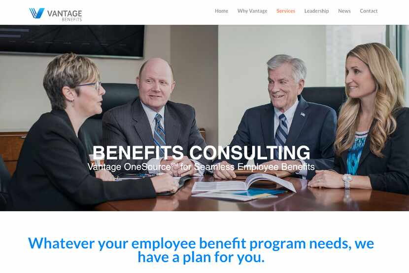 A screen shot of the Vantage Benefits website before the site was taken down. The benefits...