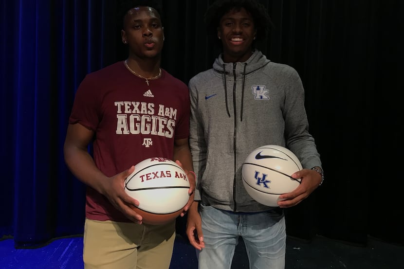 South Garland's Tyrese Maxey (right) and Chris Harris Jr. signed national letters of intent...