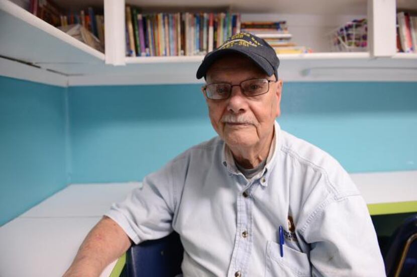 Bob Jagers,  91, a World War II Navy veteran and author, tutors students at Bea's Kids .