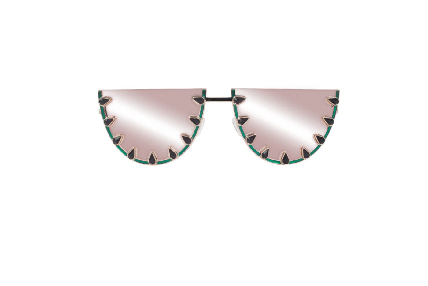 Alice + Olivia Palm Canyon Flat-Top Watermelon Sunglasses, $350, Neiman Marcus