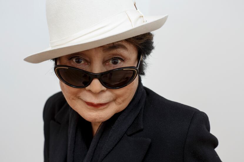 Yoko Ono was at the Museum of Modern Art for the installation of "Yoko Ono: One Woman Show,...