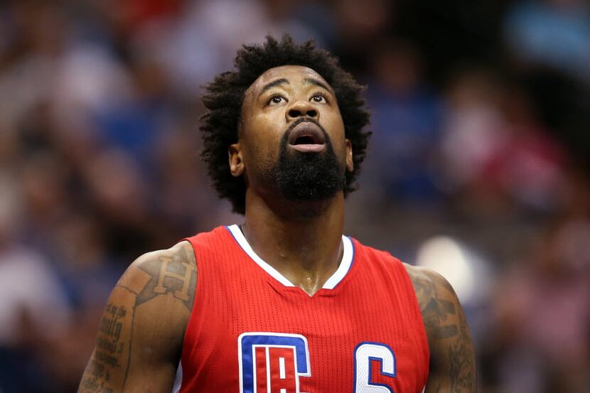 Los Angeles Clippers center DeAndre Jordan (6) waits for the free throw shot in a game...