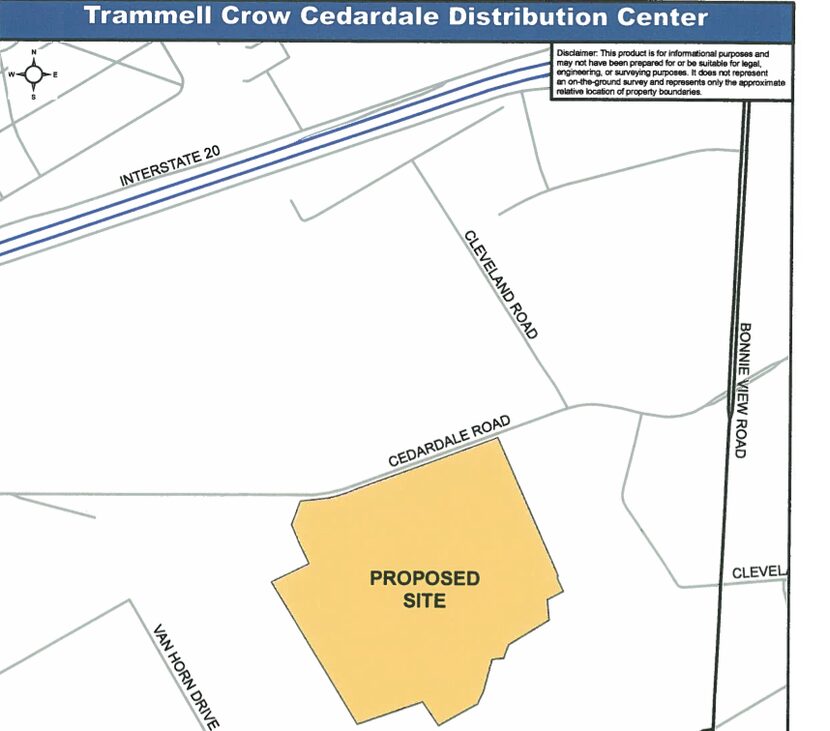 The big industrial park will be just south of I-20.