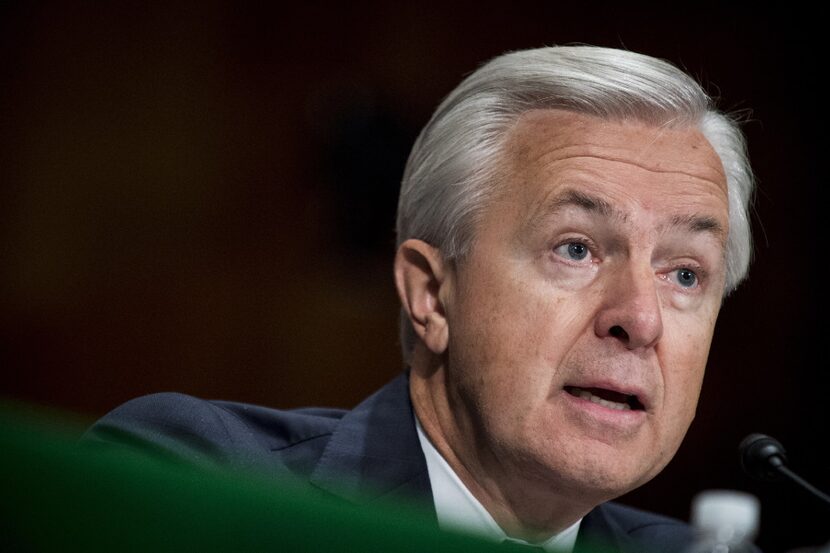 John Stumpf, chief executive officer of Wells Fargo, testifies before the Senate Committee...