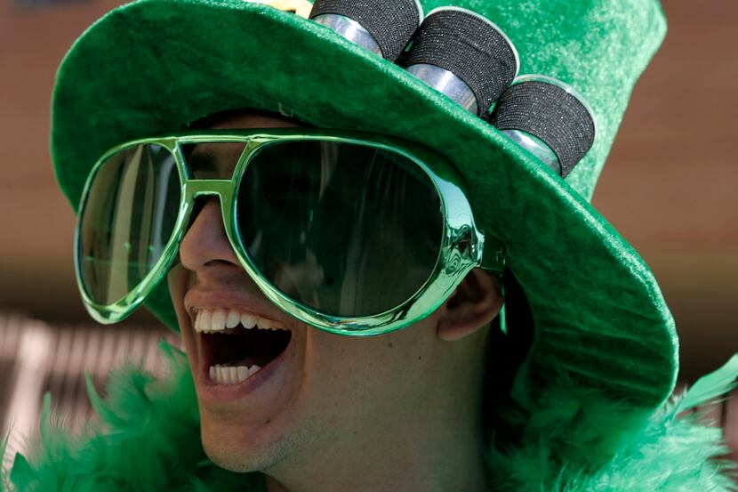 Jason Torres shouts his excitement at a previous Dallas St. Patrick's Day Parade and Festival.